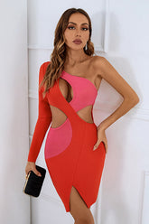 Robe à découpes à une épaule